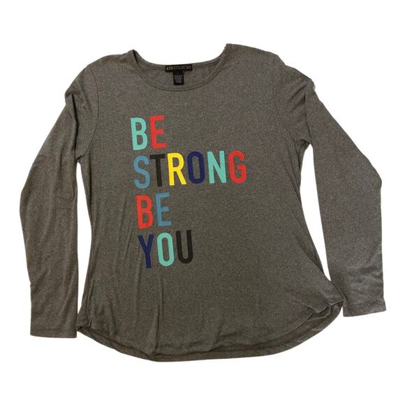 Align Collective, L, Gray, Long Sleeve Soft Printed T-Shirt. - Picture 1 of 4